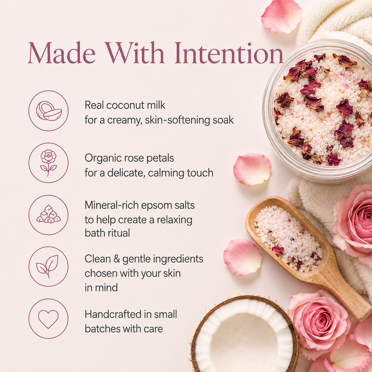 Coconut Rose Milk Bath Soak