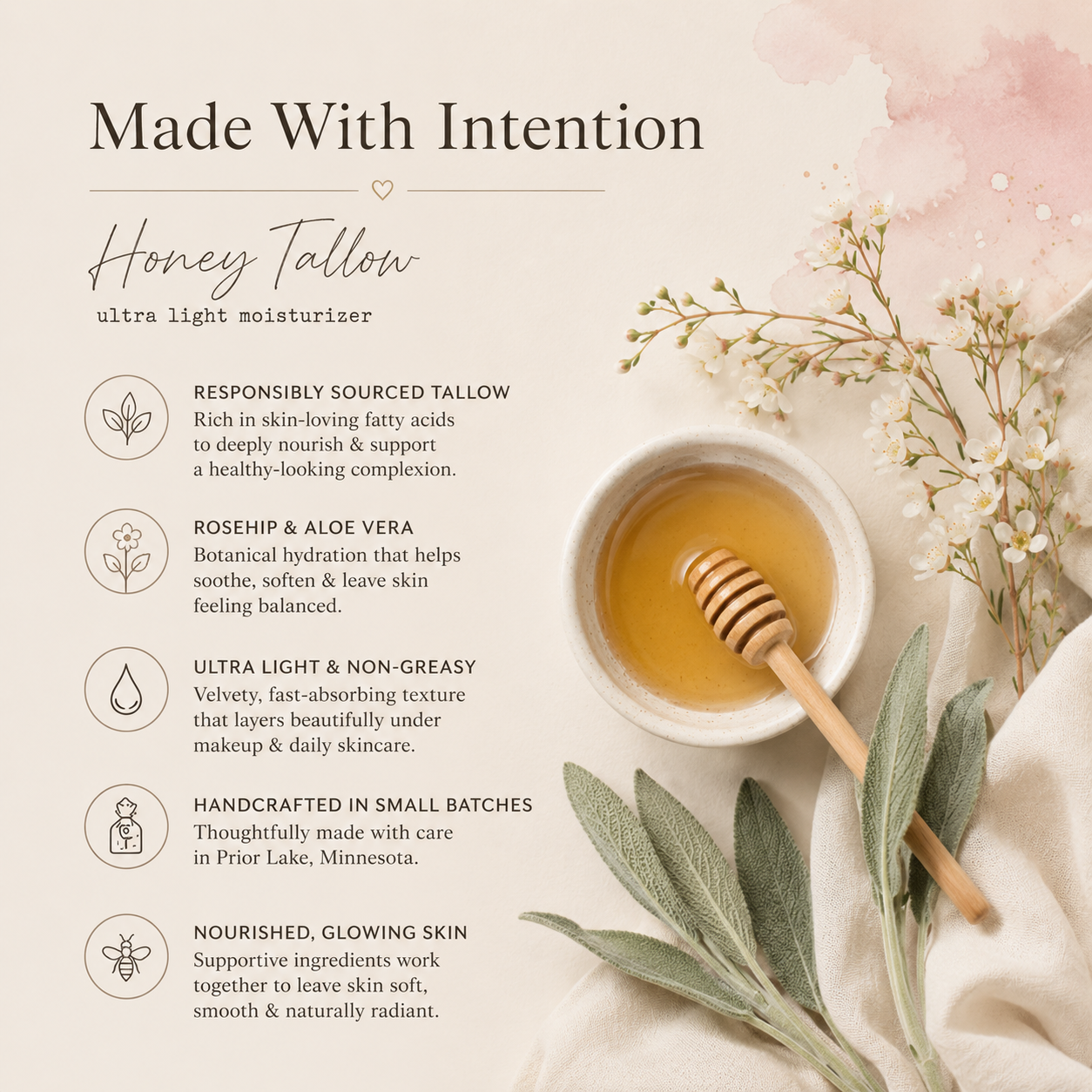 Honey Tallow Lightweight Everyday Facial Moisturizer